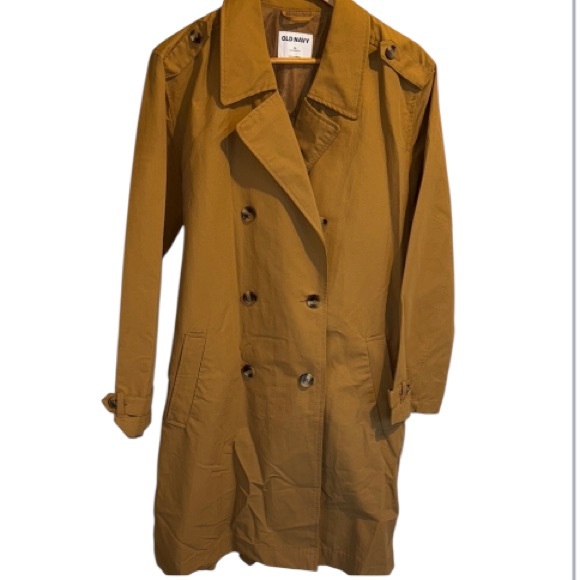 Old Navy Tan Trench Coat Classic Style xl water resistant jacket sash belt - Picture 1 of 8